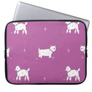 Lila Poodle: monochromes Retro-Muster Laptopschutzhülle