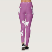 Lila Poodle: monochromes Retro-Muster Leggings (Rückseite)