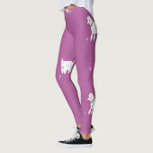 Lila Poodle: monochromes Retro-Muster Leggings (Links)
