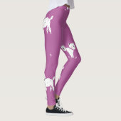 Lila Poodle: monochromes Retro-Muster Leggings (Rechts)