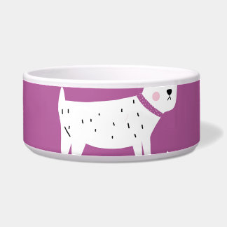Lila Poodle: monochromes Retro-Muster Napf