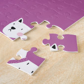 Lila Poodle: monochromes Retro-Muster Puzzle (Seite)