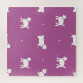 Lila Poodle: monochromes Retro-Muster Puzzle (Horizontal)