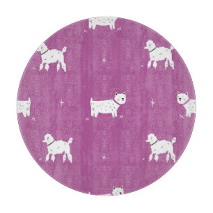 Lila Poodle: monochromes Retro-Muster Schneidebrett