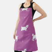 Lila Poodle: monochromes Retro-Muster Schürze (InSitu)