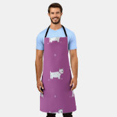 Lila Poodle: monochromes Retro-Muster Schürze (Getragen)