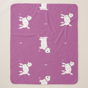Lila Poodle: monochromes Retro-Muster Sherpadecke