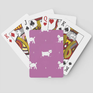 Lila Poodle: monochromes Retro-Muster Spielkarten