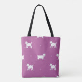Lila Poodle: monochromes Retro-Muster Tasche (Rückseite)