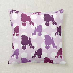 Lila Poodle Polka Dot Kissen