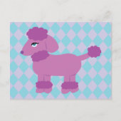 Lila Poodle Postkarte (Vorderseite)