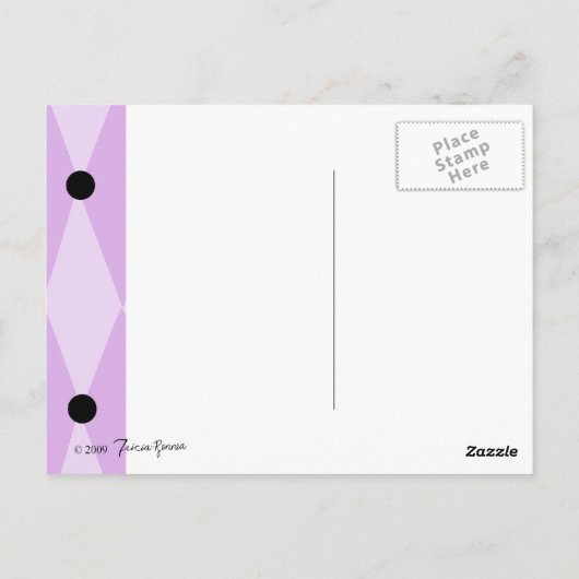 Lila Poodle Postkarte (Rückseite)