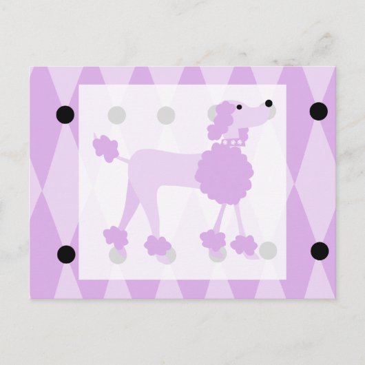 Lila Poodle Postkarte (Vorderseite)