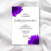 Lila Pop Art Blume Graduation Party Einladung