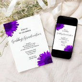 Lila Pop Art Blume Graduation Party Einladung