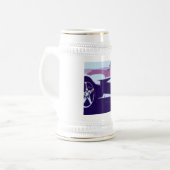 Lila Pop Art Corvette Bierglas (Vorderseite Links)