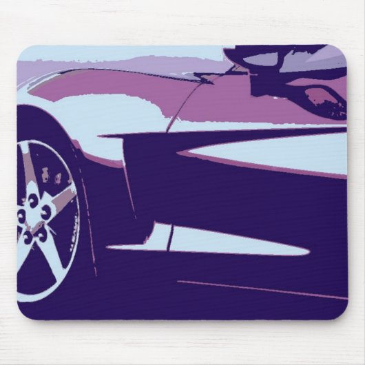 Lila Pop Art Corvette Mousepad (Vorne)