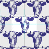 Lila Pop Art Cow Graphic Stoff (Kachel)