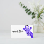 Lila Pop Art Giraffe Visitenkarte (Stehend Vorderseite)