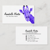 Lila Pop Art Giraffe Visitenkarte (Vorne/Hinten)