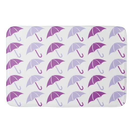 Lila Pop-Art-Regenschirm-Muster Badematte (Vorderseite)