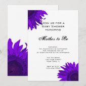 Lila Pop Art Sunflowers Kinderdusche Einladung (Vorne/Hinten)