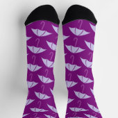 Lila Pop Art Umbreter Muster Socken (Oben)