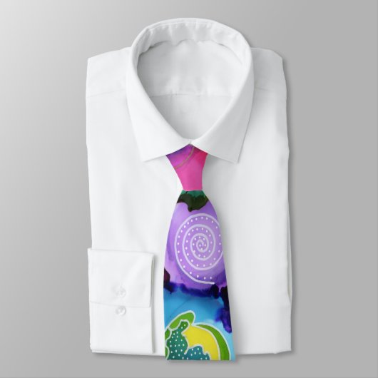 Lila Pop Doodle Neck Tie Krawatte (Gebunden)