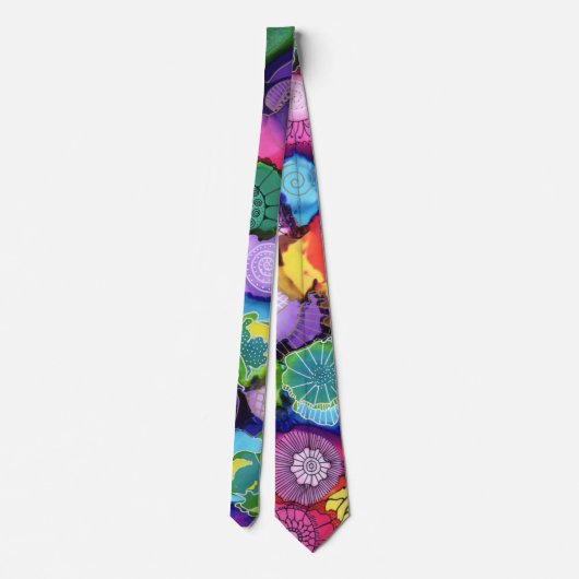 Lila Pop Doodle Neck Tie Krawatte (Rückseite)