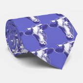 Lila Pop-Kunst-Kuh-Grafik Krawatte (Gerollt)