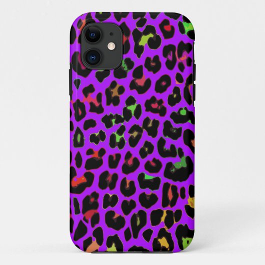 Lila Pop Leopard-Druck Case-Mate iPhone Hülle (Rückseite)