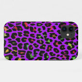 Lila Pop Leopard-Druck Case-Mate iPhone Hülle (Rückseite (Horizontal))