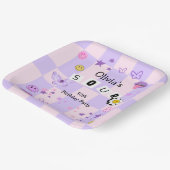 Lila Pop Musik zwischen Teen Geburtstag Einladung Pappteller (Gewinkelt)