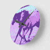Lila Pop Runde Wanduhr (Winkel)