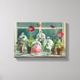 Lila Poppies auf einem Windows Leinwanddruck