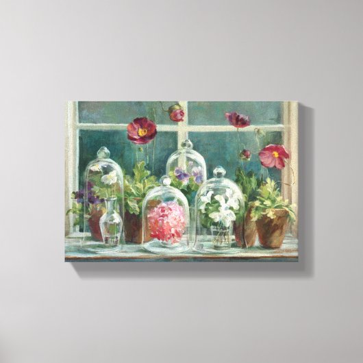 Lila Poppies auf einem Windows Leinwanddruck (Vorderseite)