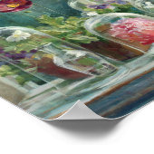 Lila Poppies auf einem Windows Poster (Ecke)