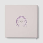 Lila Poppies Gold Wedding Art Nouveau Gästebuch (Rückseite)