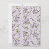 Lila Poppy & Lilac Floral Baby Dusche Einladung (Rückseite)