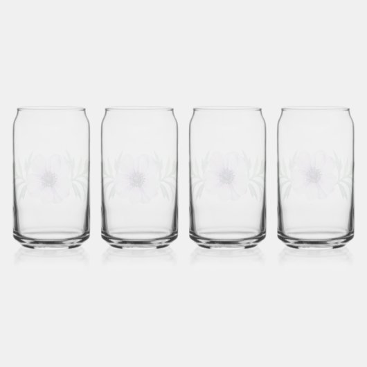 "Lila Poppy" Trinkgläser Dosenglas (Hinten)