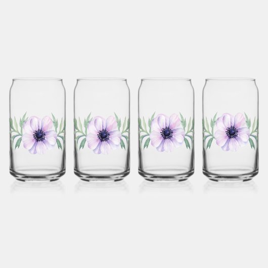 "Lila Poppy" Trinkgläser Dosenglas (Vorderseite)