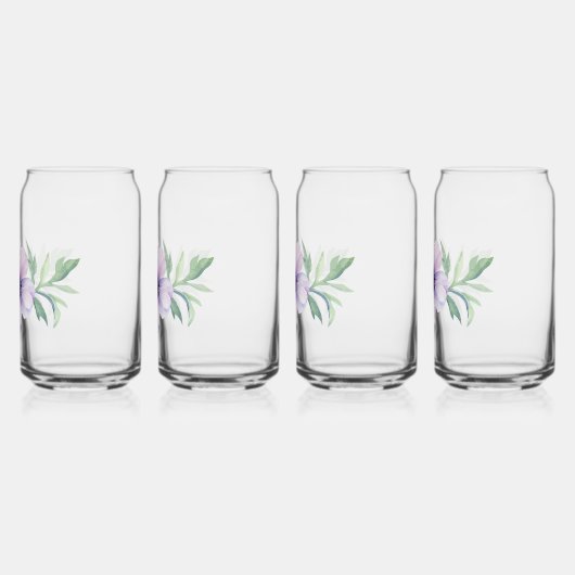 "Lila Poppy" Trinkgläser Dosenglas (Links)