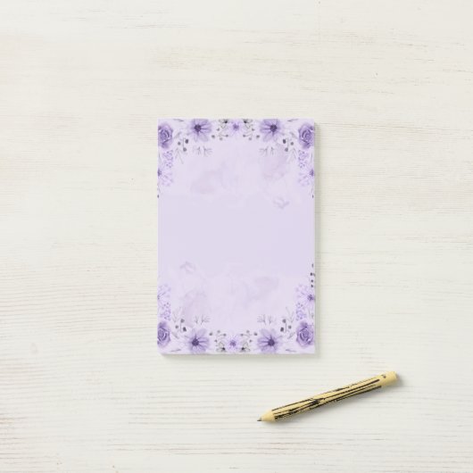 Lila Post-it Klebezettel (Auf Schreibtisch)