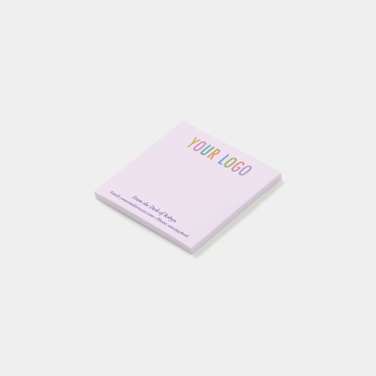 Lila Post-it®-Notizen mit benutzerdefiniertem Logo Post-it Klebezettel (angewinkelt)