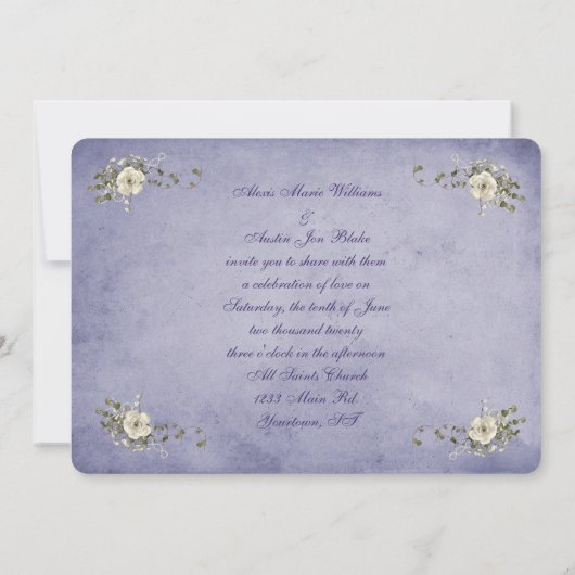 lila Postkarte (Rückseite)