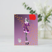 Lila Postkarte für Kupferregen (Stehend Vorderseite)