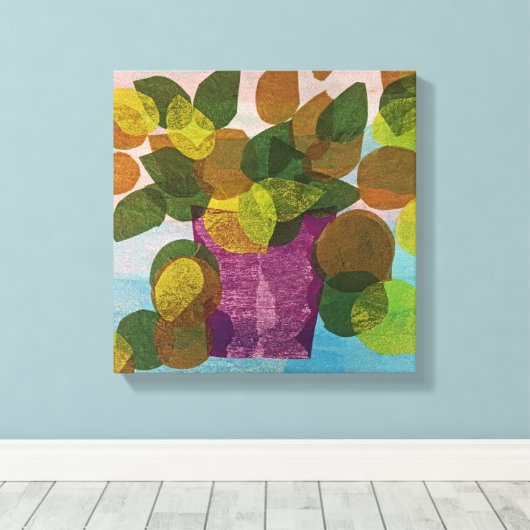 Lila Pot Stretched Canvas Leinwanddruck (Insitu (Holzboden))