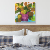 Lila Pot Stretched Canvas Leinwanddruck (Insitu (Schlafzimmer))