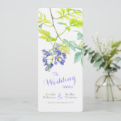 Lila Potato Strampler Hochzeitsmenü Menükarte (Stehend Vorderseite)