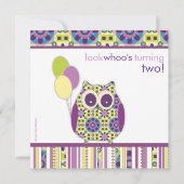 Lila Power Geburtstag Hufeisen Party Einladung (Rückseite)